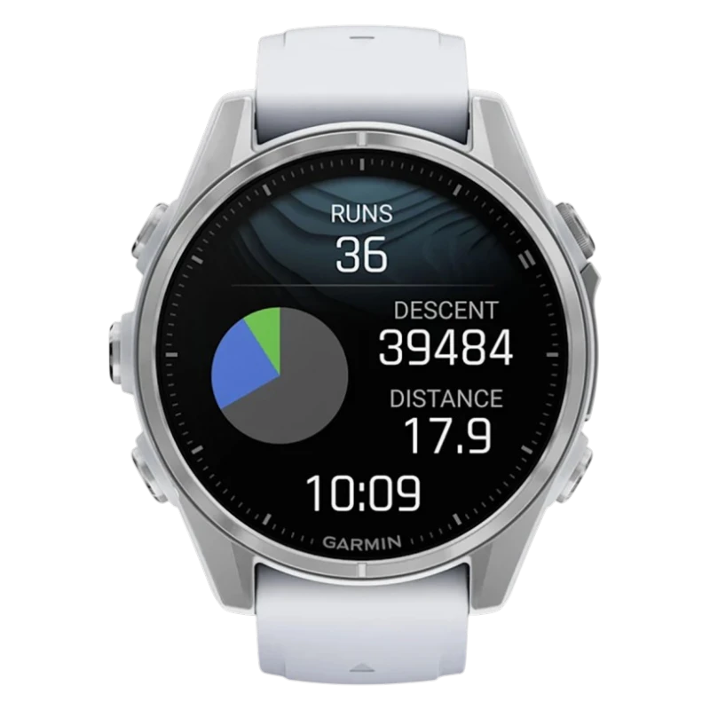 Спортивные часы Garmin fenix 8, 43 мм, AMOLED, сталь, силиконовый ремешок цвета «Уайтстоун»