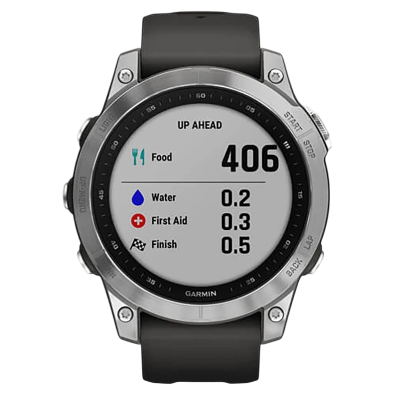 Спортивные часы Garmin fenix 7 Standard Edition, 47 мм, графитовый силиконовый ремешок