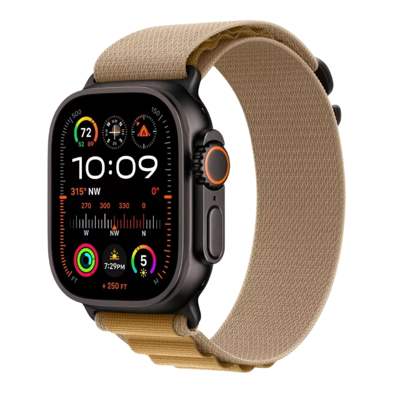 Apple Watch Ultra 2, 49 мм, корпус из титана, ремешок Alpine цвета загара