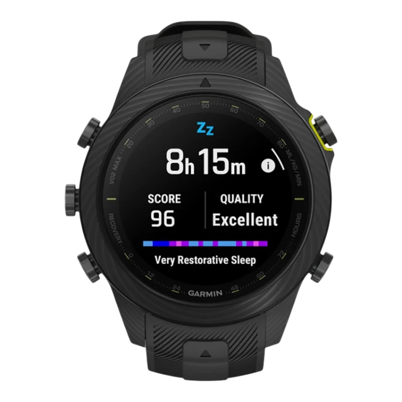 Спортивные часы Garmin MARQ Athlete (Gen 2) Carbon Edition, чёрный силиконовый ремешок