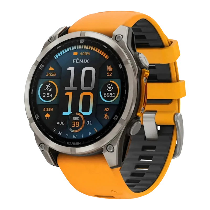 Garmin Fenix 8 47 мм AMOLED Sapphire Titanium with spark orange