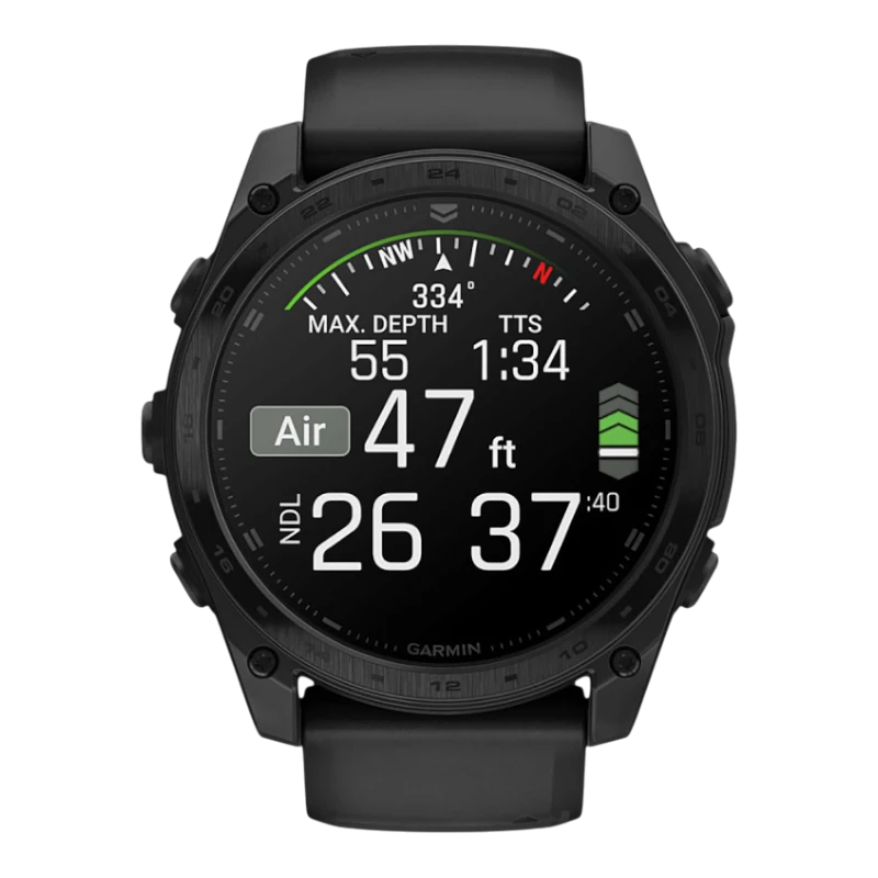 Спортивные часы Garmin tactix 8, 51 мм, AMOLED, чёрный нейлоновый ремешок, силиконовый ремешок цвета чёрный/«серая галька»