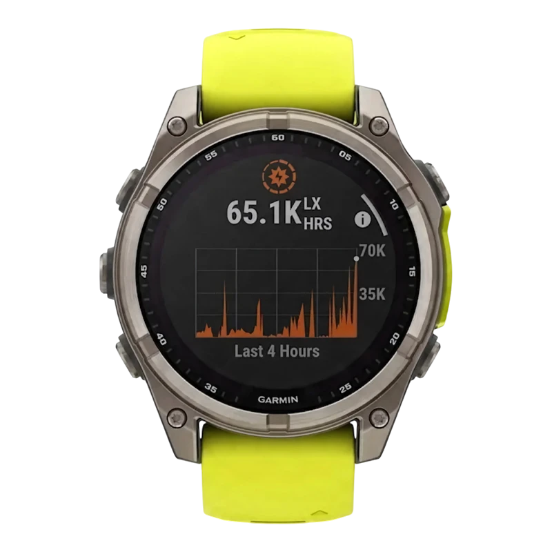 Garmin Fenix 8 47 мм Solar Sapphire Titanium AMP Yellow