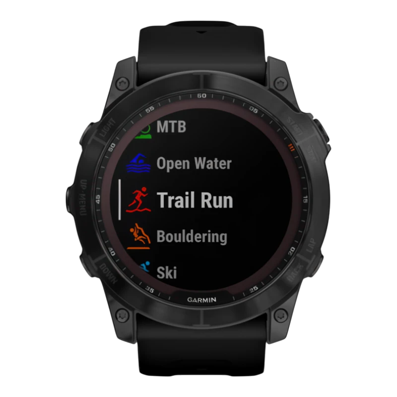 Спортивные часы Garmin fenix 7X Sapphire Solar Edition, 51 мм, чёрный безель, чёрный силиконовый ремешок